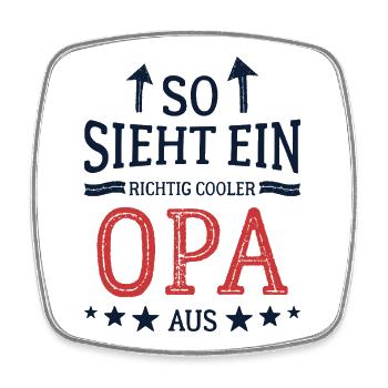 So sieht ein cooler Opa aus Bester Großvater  - Viereckiger Kühlschrankmagnet - Weiß - Vorne