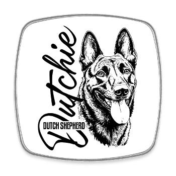 Dutchie - Chien de berger néerlandais - Magnet carré - blanc - Devant