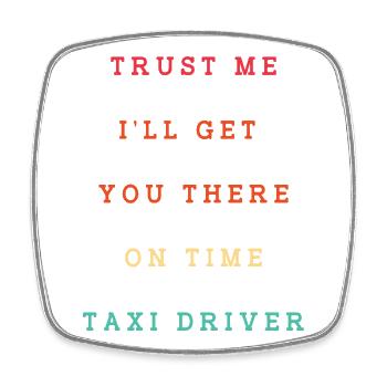 Taxi Taxifahrer - Viereckiger Kühlschrankmagnet - Weiß - Vorne