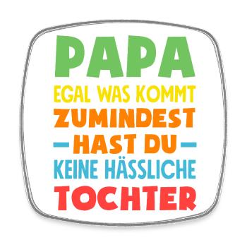 Lustiges Vatertag Geschenk Papa Bier - Viereckiger Kühlschrankmagnet - Weiß - Vorne