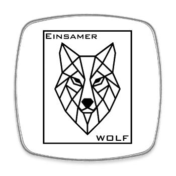 Geometrischer Wolfenkopf - Viereckiger Kühlschrankmagnet - Weiß - Vorne