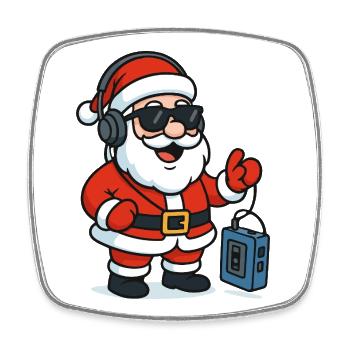 Christmas DJ Santa Groove - Square fridge magnet - white - Front