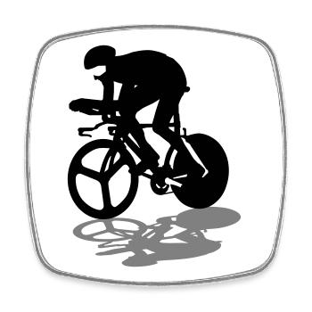 Racer - Square fridge magnet - white - Front