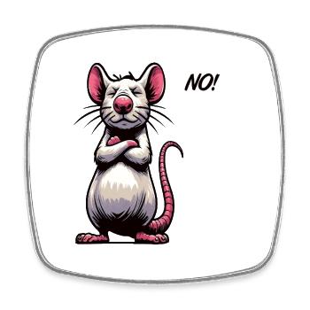 No Ratte Ratten Rattenbesitzer Rattenliebhaber - Viereckiger Kühlschrankmagnet - Weiß - Vorne