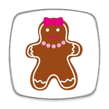 Cookie Woman Gingerbread Woman Christmas Advent - Square fridge magnet - white - Front