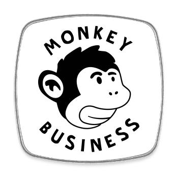 Monkey Business – Affenstarkes Graffiti Jungle - Viereckiger Kühlschrankmagnet - Weiß - Vorne