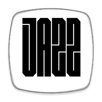 Jazz-Bold-Typografie-Logo - Viereckiger Kühlschrankmagnet - Weiß - Vorne