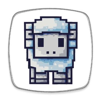 Pixel Schaf – Süßes Retro Design - Viereckiger Kühlschrankmagnet - Weiß - Vorne