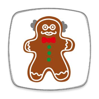Cookie Man Grandpa Christmas Humor Gingerbread Man - Square fridge magnet - white - Front