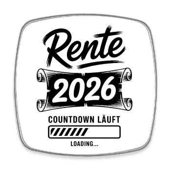 Rente Countdown 2026 - Viereckiger Kühlschrankmagnet - Weiß - Vorne