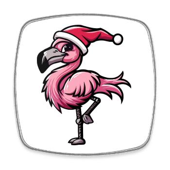 Flamingo Weihnachten - Viereckiger Kühlschrankmagnet - Weiß - Vorne