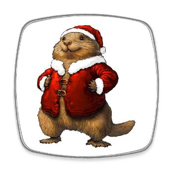 Murmeltiere Weihnachten / Santa - Viereckiger Kühlschrankmagnet - Weiß - Vorne