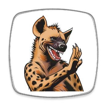Grimace d’hyène en bande dessinée - Magnet carré - blanc - Devant