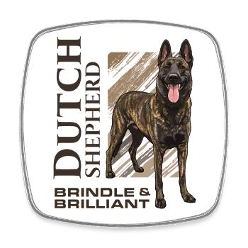 Berger hollandais - Dutchie - Magnet carré - blanc - Devant