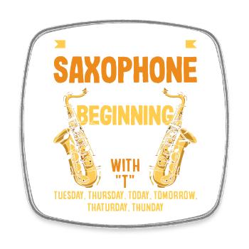 Saxophone - Square fridge magnet - white - Front