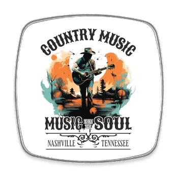 Country Music Guitar Guitarist Singer Vintage - Square fridge magnet - white - Front
