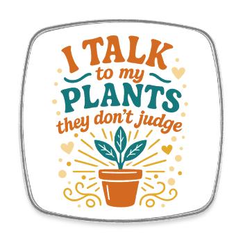 Chuchoteur de plantes - Magnet carré - blanc - Devant