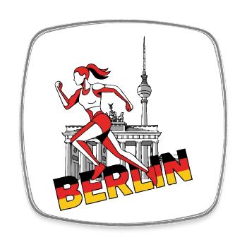 Berliner Sprint-Läuferin - Viereckiger Kühlschrankmagnet - Weiß - Vorne