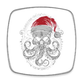 Dark Xmas Schädel – Kraken Oktopus Tentakel - Viereckiger Kühlschrankmagnet - Weiß - Vorne