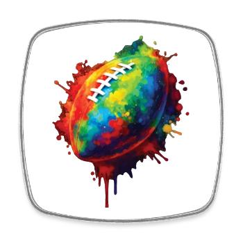 Rugby Ball - Colorful Sports Design for Fans - Square fridge magnet - white - Front