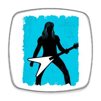 Heavy Metal Guitarist Poster - Square fridge magnet - white - Front