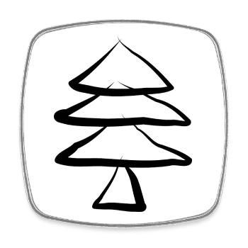 Weihnachtsbaum Tannenbaum - Viereckiger Kühlschrankmagnet - Weiß - Vorne