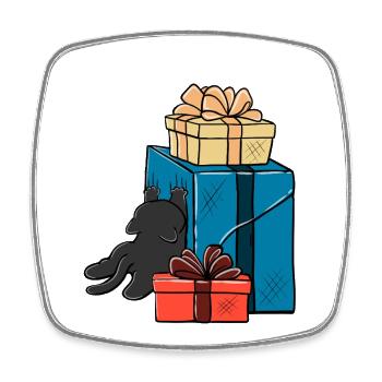 Gift chaos cat - Square fridge magnet - white - Front