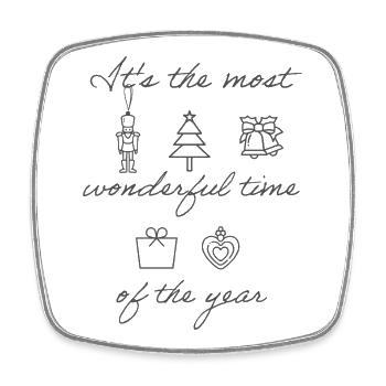 Wonderful christmastime - Viereckiger Kühlschrankmagnet - Weiß - Vorne