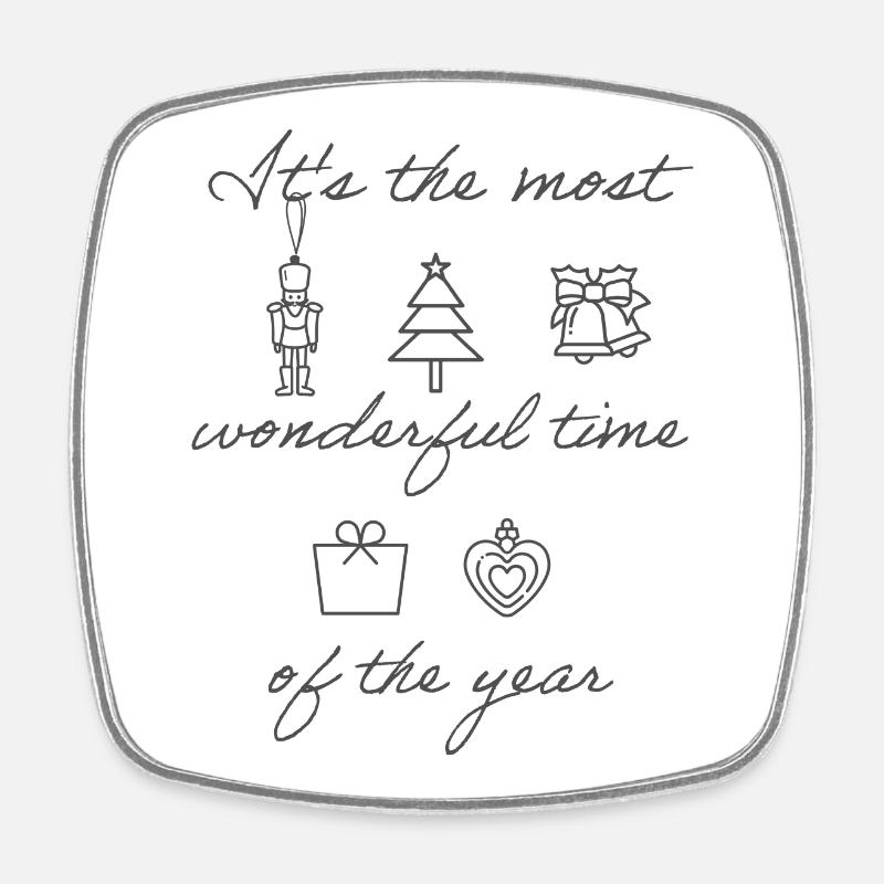 Wonderful christmastime - Square fridge magnet - white