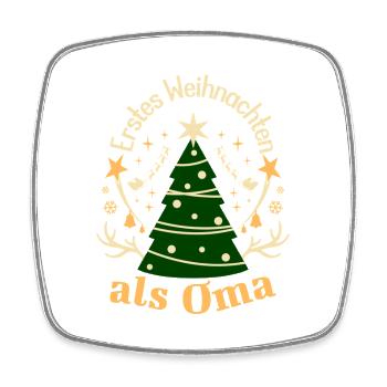 First Christmas as Grandma – Festive Christmas - Square fridge magnet - white - Front