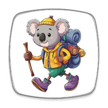 Süßer Koala-Wander-Camping-Abenteuer-Rucksacktourist. - Viereckiger Kühlschrankmagnet - Weiß - Vorne