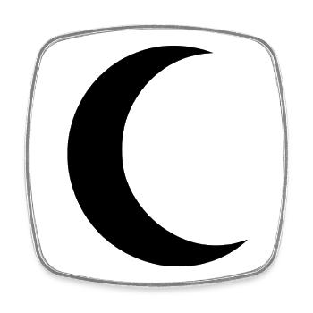 Mond Silhouette Minimalismus - Viereckiger Kühlschrankmagnet - Weiß - Vorne