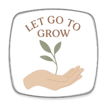 Let Go To Grow - Viereckiger Kühlschrankmagnet - Weiß - Vorne