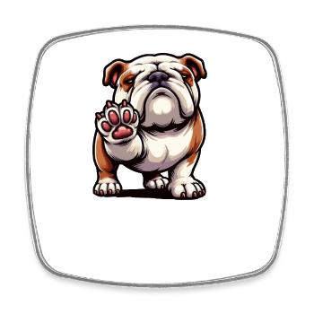 Talk to the Paw English Bulldog Bully Owner - Square fridge magnet - white - Front