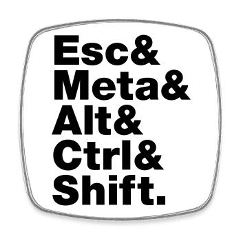 Esc & Meta & Alt & Ctrl & Shift - Square fridge magnet - white - Front