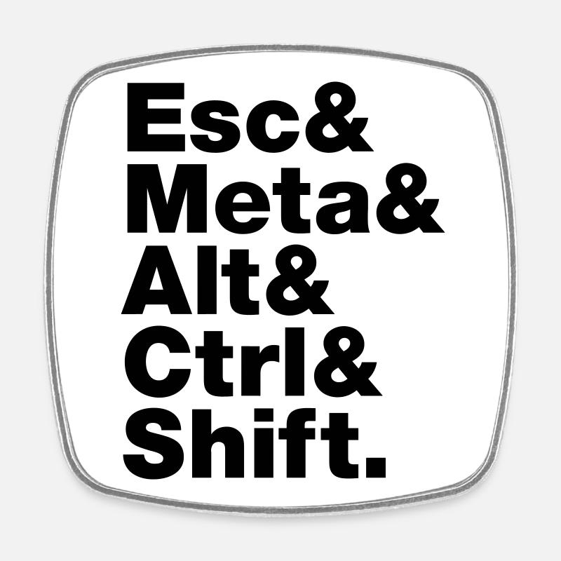 Esc & Meta & Alt & Strg & Shift - Viereckiger Kühlschrankmagnet - Weiß