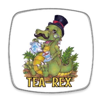Witziger Tee Rex Wortwitz Hand gezeichnet Dino - Viereckiger Kühlschrankmagnet - Weiß - Vorne