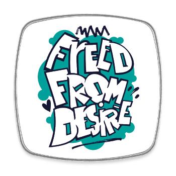 Feed From Desire Graffiti Tee - Magnet carré - blanc - Devant
