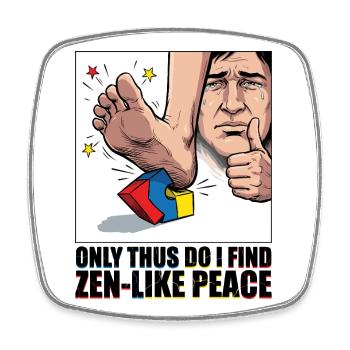 Bloc de construction Pain Zen Meme - Magnet carré - blanc - Devant
