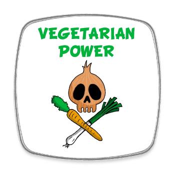 The Power of Vegetarians - Square fridge magnet - white - Front
