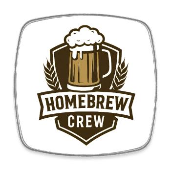 Hausbrauerei Crew Emblem - Viereckiger Kühlschrankmagnet - Weiß - Vorne