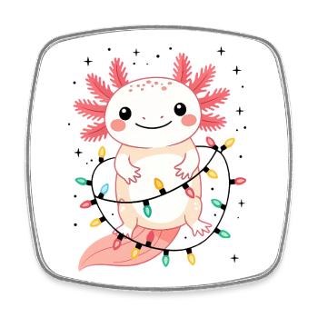 Sweat de Noël Axolotl Drôle de Noël Mignon - Magnet carré - blanc - Devant