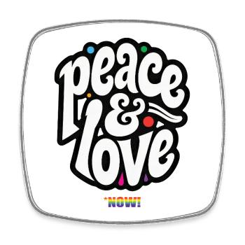 PEACE LOVE #5 - let's talk - Magnet carré - blanc - Devant