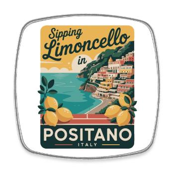 Affiche rétro de Positano Limoncello - Magnet carré - blanc - Devant