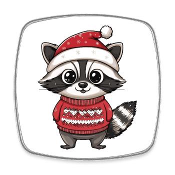 Noël de Raccoon Christmas - Magnet carré - blanc - Devant