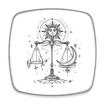mystical Libra - Square fridge magnet - white - Front