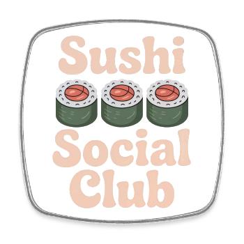 Sushi - Viereckiger Kühlschrankmagnet - Weiß - Vorne