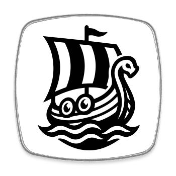 Bateau Dragon Viking - Magnet carré - blanc - Devant