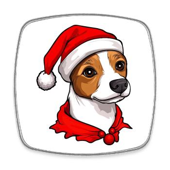 Jack Russell Terrier Weihnachten - Viereckiger Kühlschrankmagnet - Weiß - Vorne