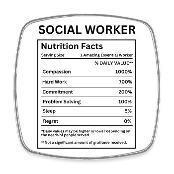 Social Worker Case School Work Appreciation Funny  - Square fridge magnet - white - Front